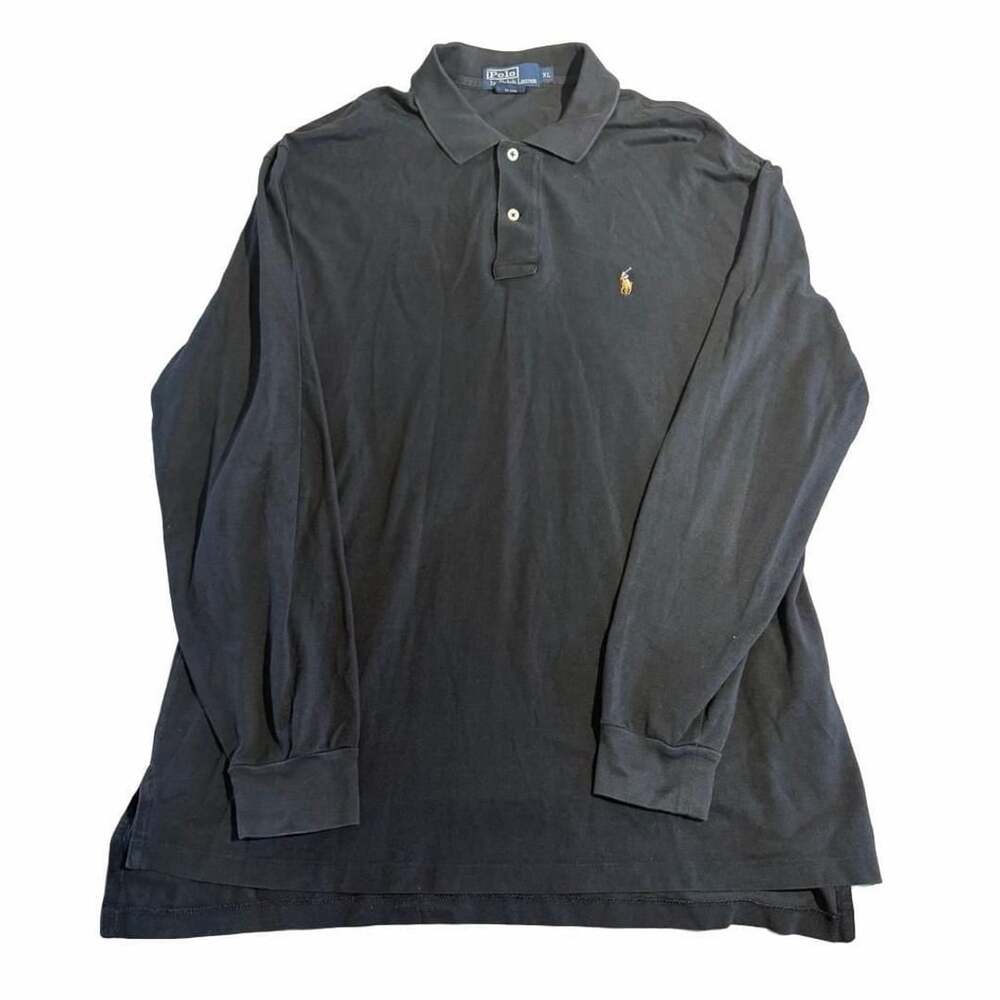 Polo Ralph Lauren Long Sleeve Polo Shirt Size XL Black Cotton Classic Fit
